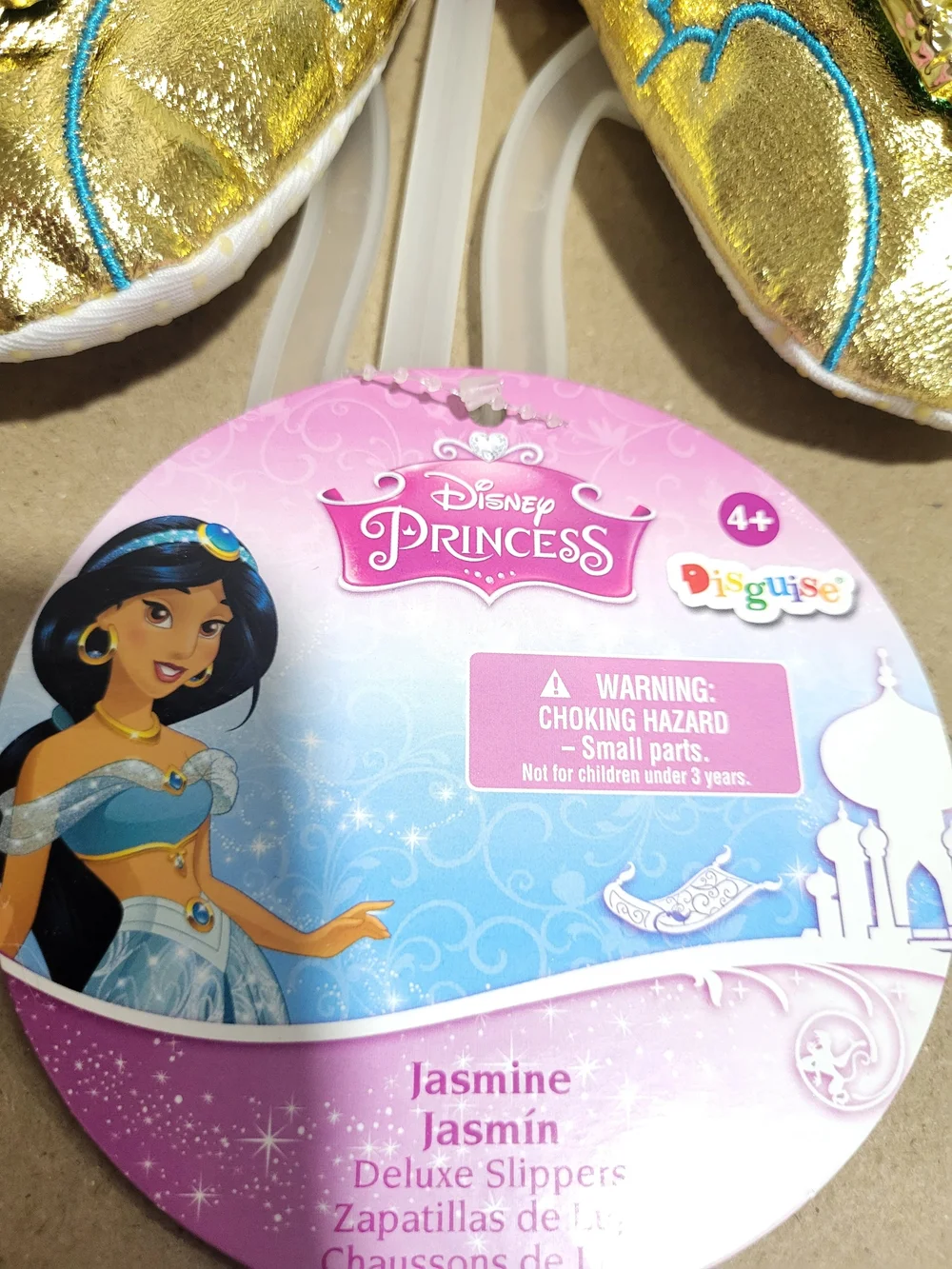 Disney Gold Jasmine Jewel-Embellished Dress-Up Slippers